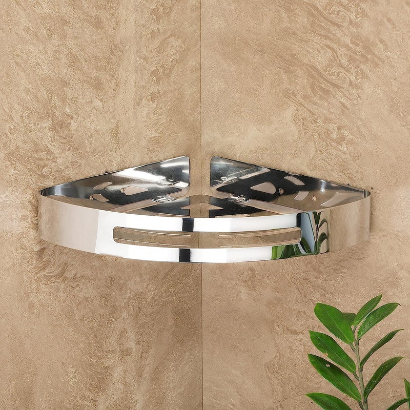 Driven Premium Stainless Steel Bathroom Corner Shelf/Kitchen Shelf/Bathroom Shelf and Rack/Wall Storage Shelf/Bathroom Accessories (Chrome Finish, Pack of 2) - Image 2