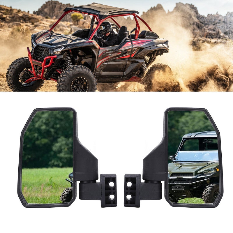 Utv Side Mirror: 4 X 7.2 In Shatterproof Tempered Glass - Foldable Adjustable Clear Visibility Off Road Mirror For Utv With 1 5/8in To 2 In Round Tube Roll Cage - Image 3