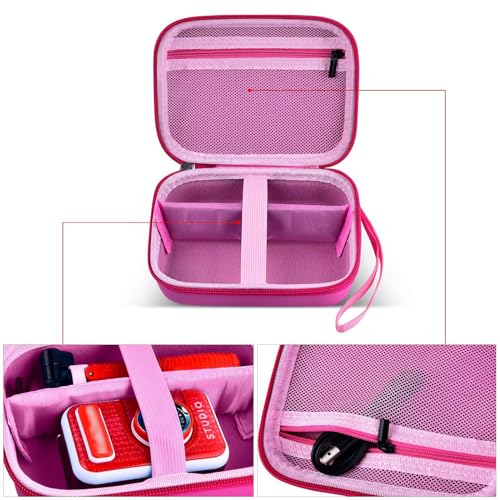 PAIYULE Kids Camera Case for VTech KidiZoom Creator Cam HD Video Camera for Makolle Selfie Camera for KODAK Printomatic Instant Print Cameras, Carrying Storage Bag Holds Tripod Accessories(Box Only)-Pink - Image 3