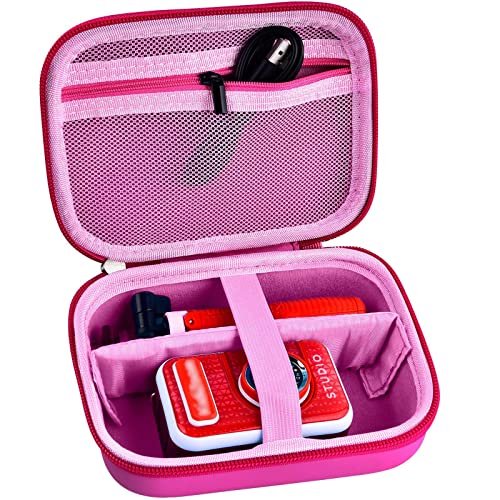 PAIYULE Kids Camera Case for VTech KidiZoom Creator Cam HD Video Camera for Makolle Selfie Camera for KODAK Printomatic Instant Print Cameras, Carrying Storage Bag Holds Tripod Accessories(Box Only)-Pink - Image 1