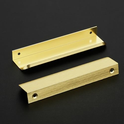 Ravinte Hardware 20 Pack Gold Cabinet Handles 59 Inch 150mm Finger Edge Pulls 5 Inch Hole Center Finger Pulls for Cabinets - Image 3