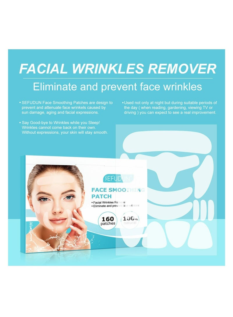 Sefudun 160 Pieces Face Smoothing Patches, Facial Wrinkle Remover Patches, Removes Wrinkles, Fine Lines , Skincare Pads to Smooth Forehead, Eyes, Mouth and Upper Lip, Anti-Wrinkle Treatment Pads  - Image 5