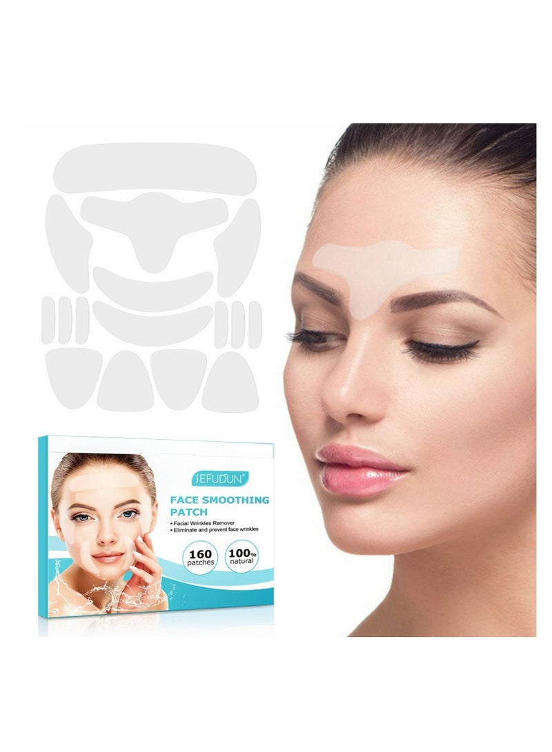 Sefudun 160 Pieces Face Smoothing Patches, Facial Wrinkle Remover Patches, Removes Wrinkles, Fine Lines , Skincare Pads to Smooth Forehead, Eyes, Mouth and Upper Lip, Anti-Wrinkle Treatment Pads  - Image 1