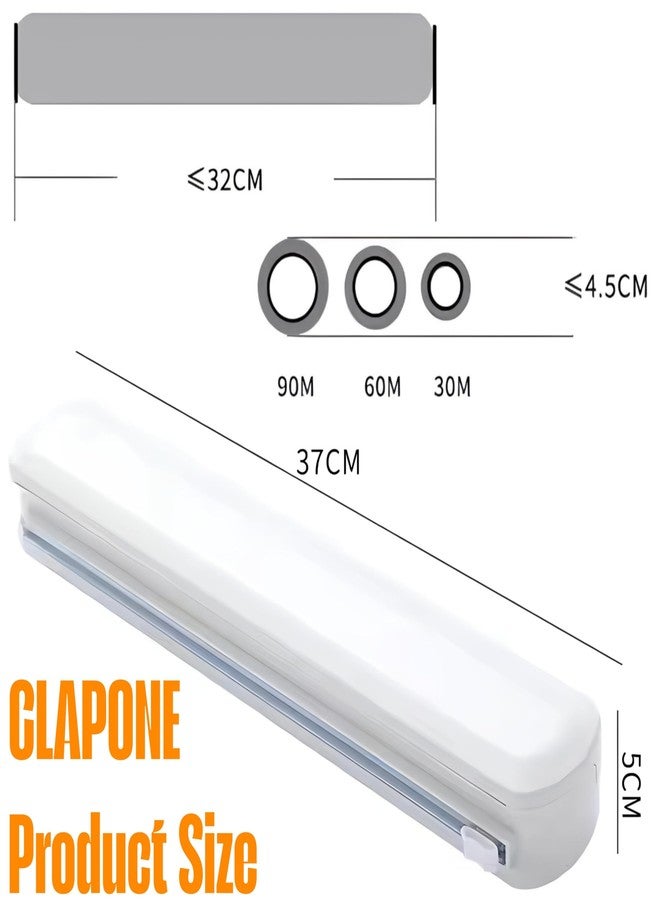 CLAPONE Plastic Wrap Dispenser with Cutter & Aluminum Foil Organizer – Refillable Cling Film and Food Wrap Dispenser with Sharp Sliding Cutter Kitchen Utensil Plastic Wrap and Aluminum Foil Dispenser - Image 2