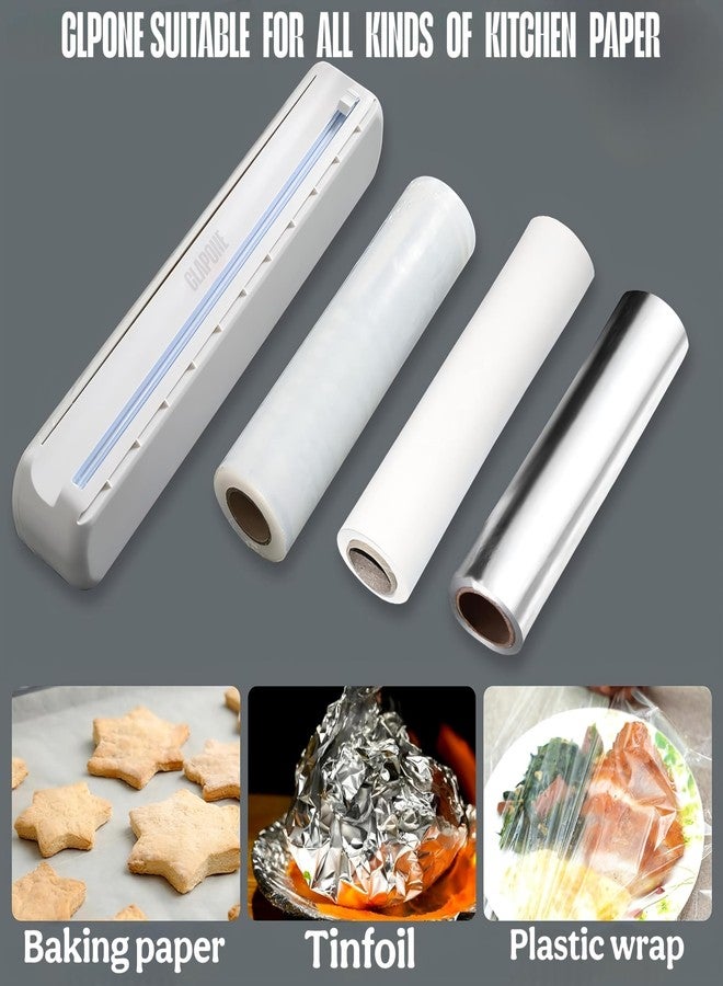 CLAPONE Plastic Wrap Dispenser with Cutter & Aluminum Foil Organizer – Refillable Cling Film and Food Wrap Dispenser with Sharp Sliding Cutter Kitchen Utensil Plastic Wrap and Aluminum Foil Dispenser - Image 3