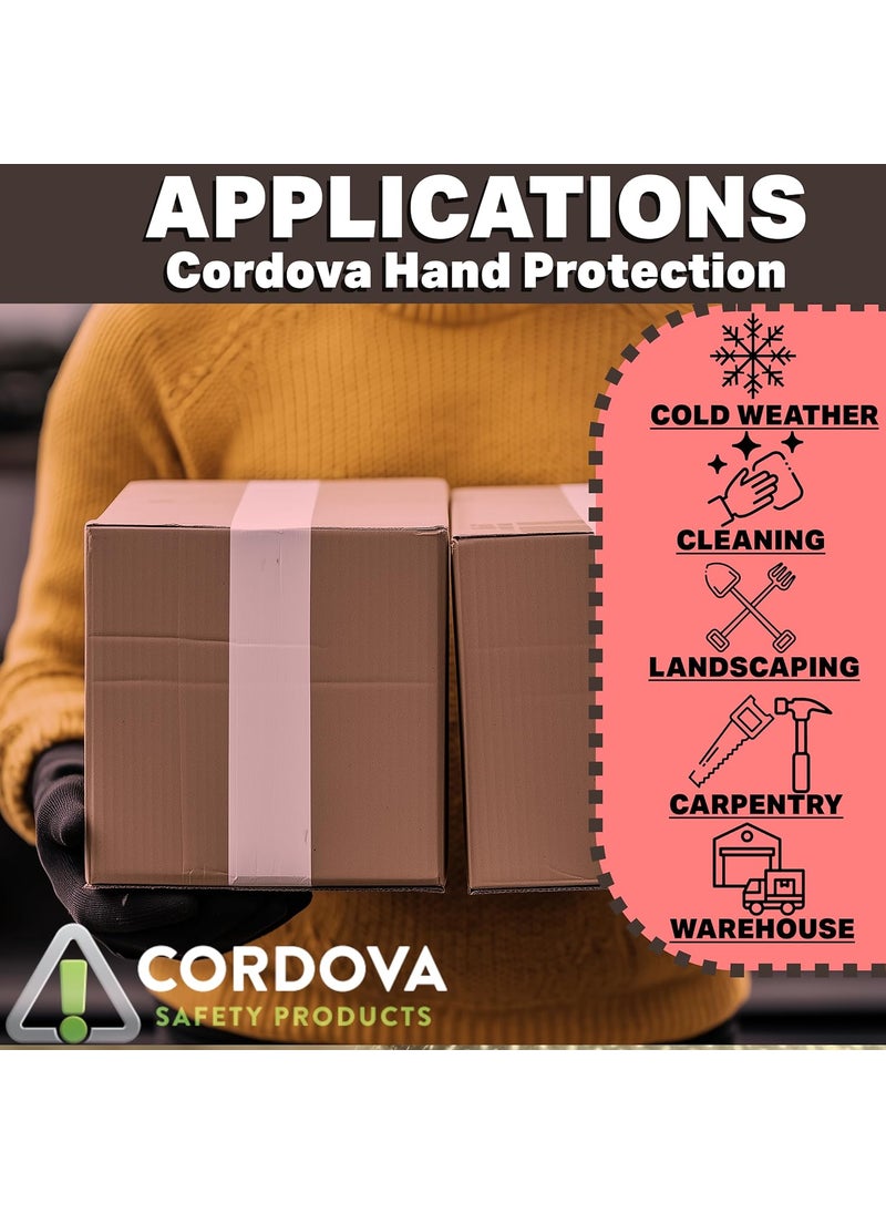 Cordova Cordova 1600 Red Lined Gloves SlipOn Style Brown Jersey Large 12Pack  - Image 3