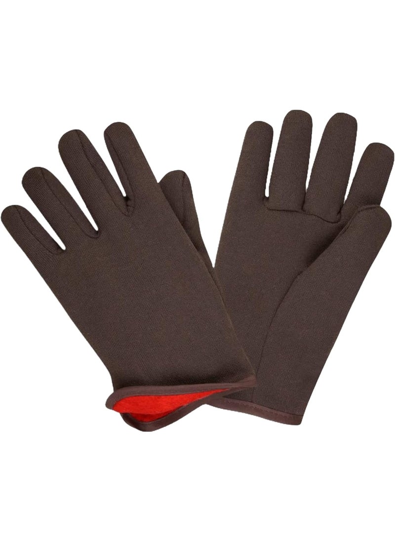 Cordova Cordova 1600 Red Lined Gloves SlipOn Style Brown Jersey Large 12Pack  - Image 1