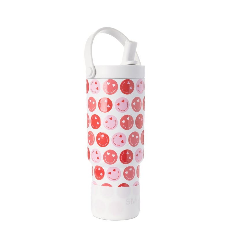 Simple Modern Simple Modern Valentine's Day Trek Pivot | 24oz Kids Flip Straw Tumbler with Handle & Silicone Boot | Gifts for Kids | Insulated Water Bottle Stainless Steel Cup | School Travel Jug | Happy Heart Eyes - Image 1