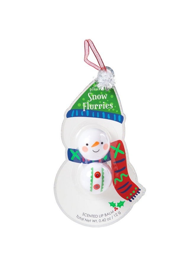 VOTUM VOTUM- 2 Piece Scented Christmas Lip Balm Set for Girls - Holiday Roll-On Flavored Lip Balm Pots with Beeswax - Pack of 2 (Snowman)  - Image 1