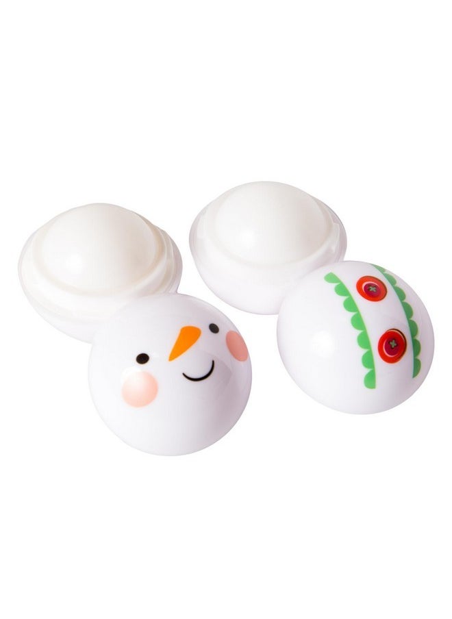 VOTUM VOTUM- 2 Piece Scented Christmas Lip Balm Set for Girls - Holiday Roll-On Flavored Lip Balm Pots with Beeswax - Pack of 2 (Snowman)  - Image 2