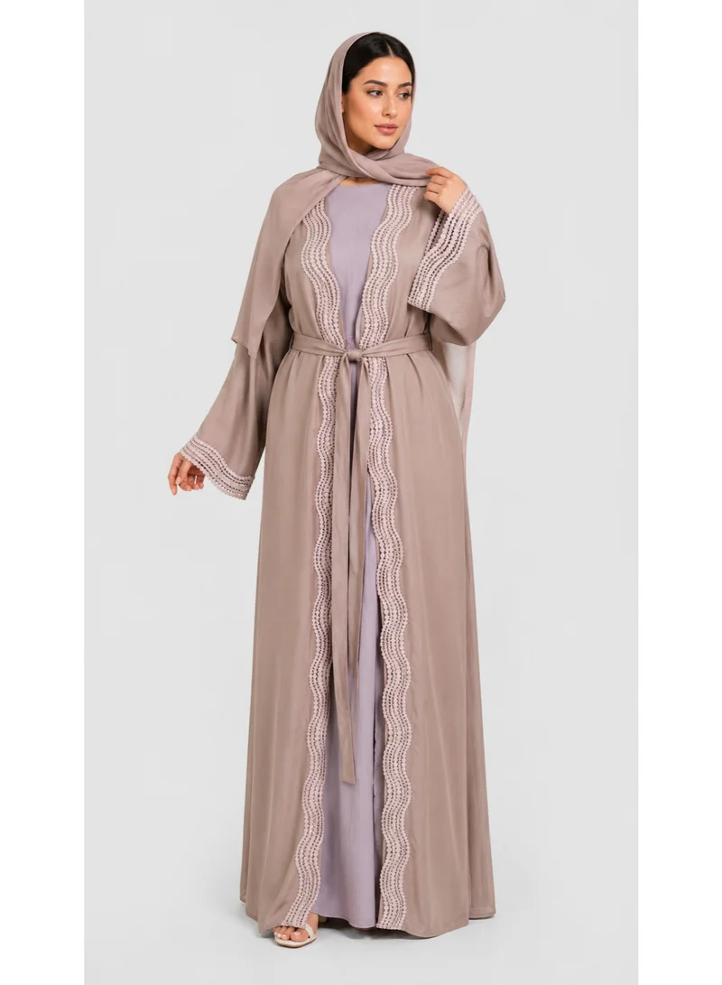 Reem Abayas  Women's Double Layer Abaya with Matching Sheila for Women | Best Price UAE
