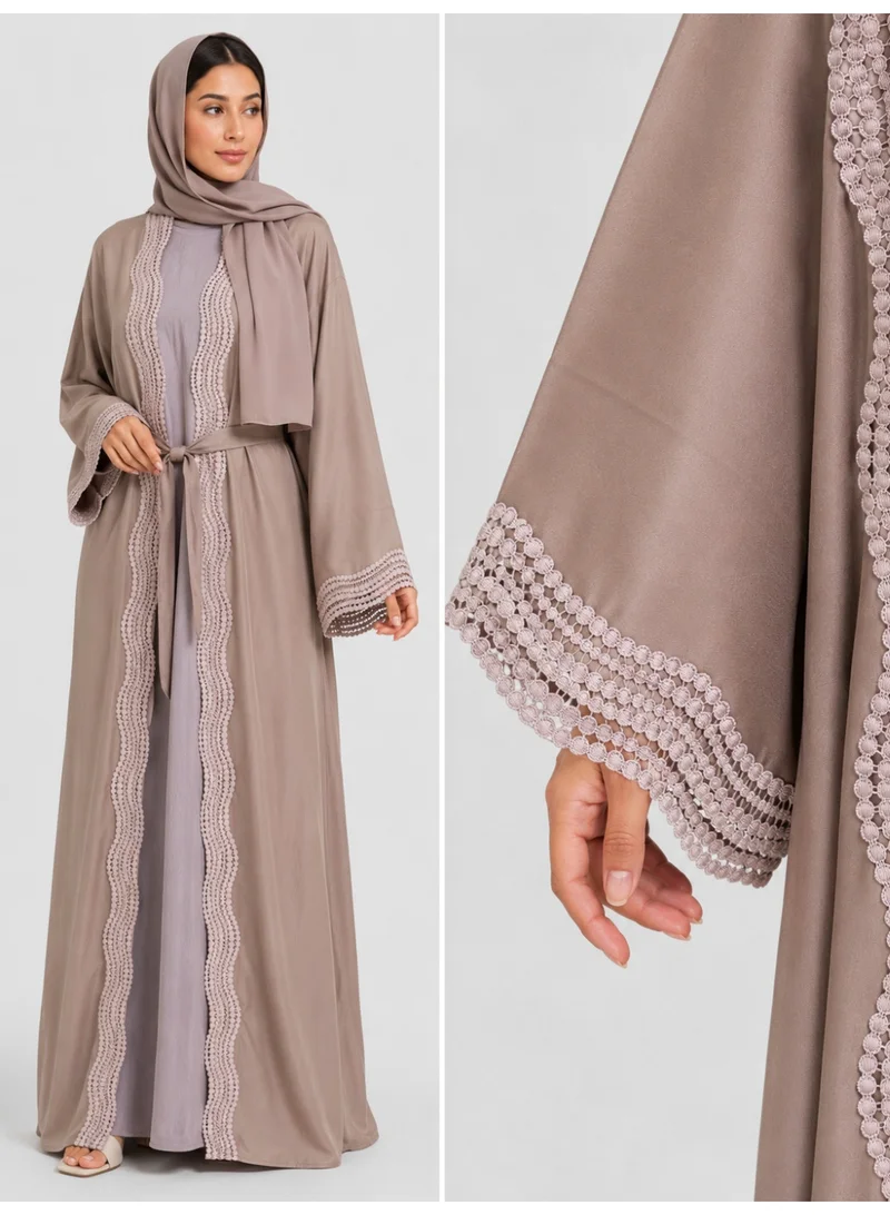 Reem Abayas  Women's Double Layer Abaya with Matching Sheila for Women | Best Price UAE