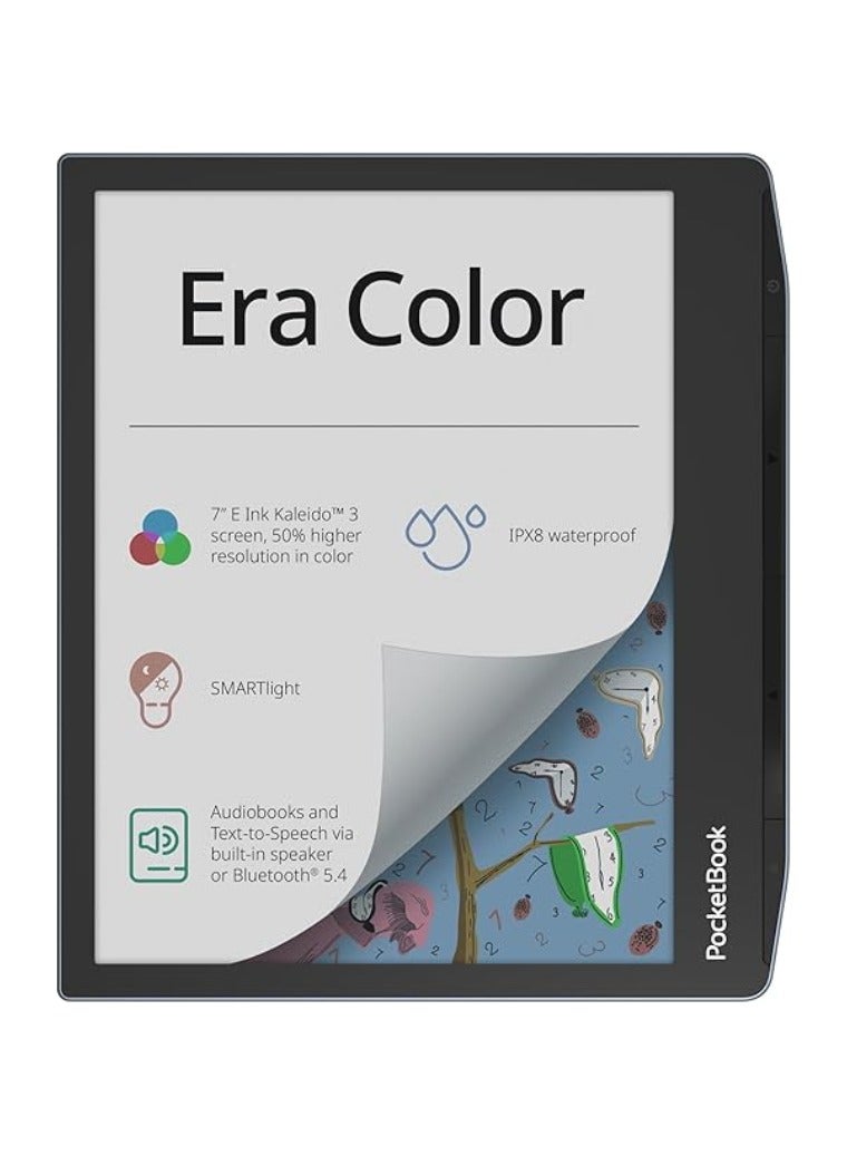 PocketBook ERA COLOR E-READER | Eye-Friendly 7'' E-Ink Kaleido 3 Touch-Screen | Audio-Book & E-Book Reader | Waterproof | Text-to-Speech Function | Built-in Speaker | WiFi & Bluetooth - Stormy Sea