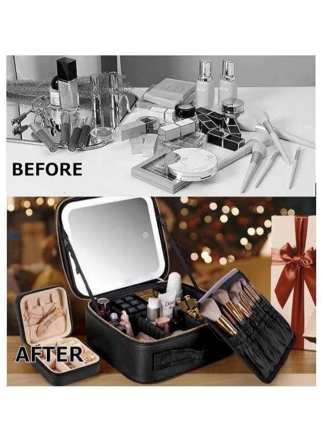 Makeup Bag with Lighted Mirror- Travel Makeup Train Case with Adjustable Divider, Upgraded Cosmetic Train Case with 3 Colors Adjustable - pzsku/Z381B6AB514ADB95E1FD1Z/45/_/1705656450/a7ccf961-c3f4-496a-94ea-1bad693b19f2