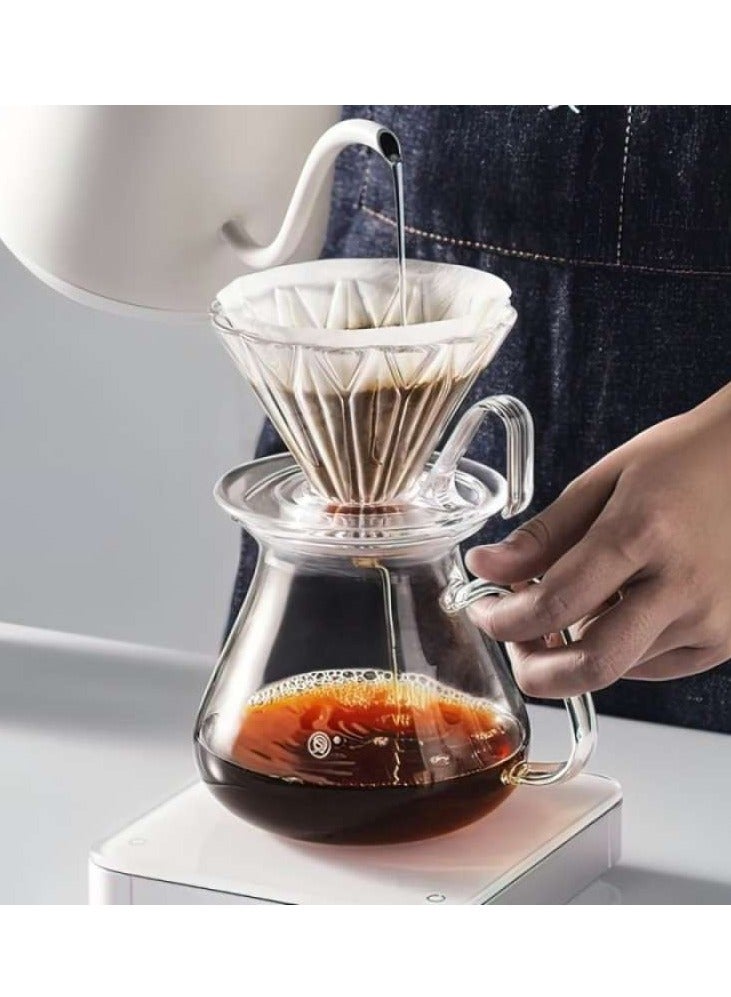 زيروهيرو زيرو هيرو سيرفر القهوة الزجاجي - سيرفر أصلي مصنوع من الزجاج البورسليكات العالي الجودة - إبريق قهوة مقاوم للحرارة مع غطاء (450 مل). - Image 3