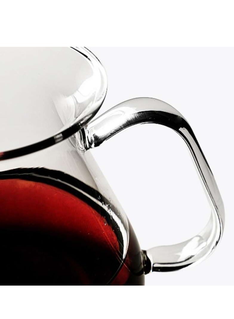 زيروهيرو زيرو هيرو سيرفر القهوة الزجاجي - سيرفر أصلي مصنوع من الزجاج البورسليكات العالي الجودة - إبريق قهوة مقاوم للحرارة مع غطاء (450 مل). - Image 4