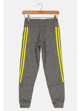 Adidas Kids Boy Sportswear Fit Brand Logo Outdoor Sweatpants, Grey  - Image 2