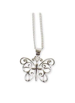 Dicksons New Creations Butterfly Silver Plated 18 Inch Chain Pendant Necklace  - Image 1