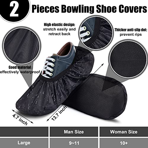 Charniol 8 Pcs Bowling Shoe Protector Covers Seesaw Microfiber Ball Polisher Towel Sanding Pads with Storage Bag Bowling Accessory Kit for Sport Equipment - Image 5