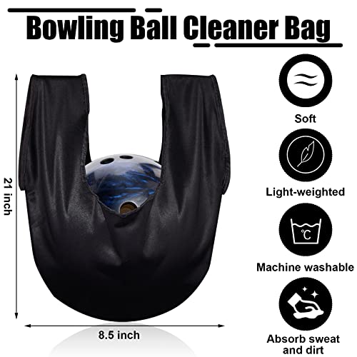 Charniol 8 Pcs Bowling Shoe Protector Covers Seesaw Microfiber Ball Polisher Towel Sanding Pads with Storage Bag Bowling Accessory Kit for Sport Equipment - Image 4