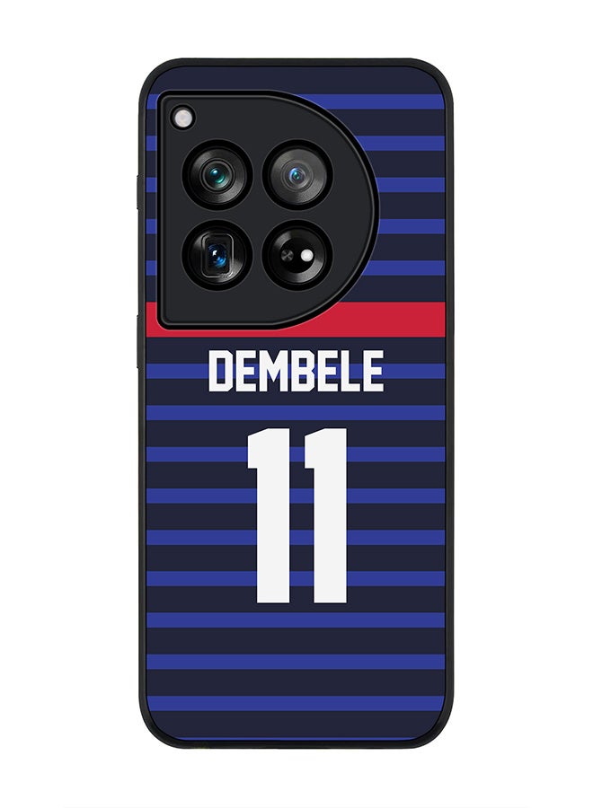 Stylizedd Rugged Black Edge Case for OnePlus 12, Slim fit Case Flexible Anti Drop TPU Gel Thin Cover -  Football Team - France, Player Name - Dembele - Image 1