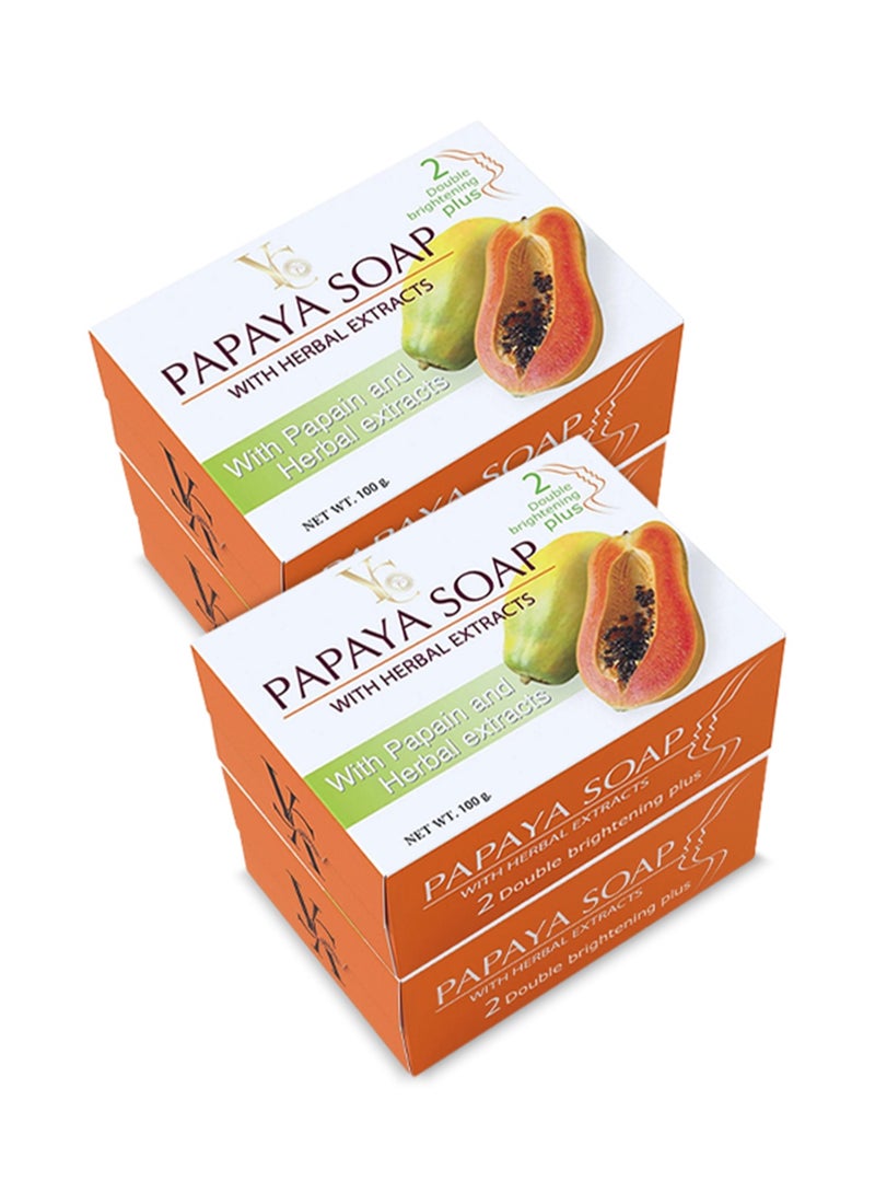 YC Papaya Soap with Herbal Extracts - Double Brightening 100 g - 4 pcs
