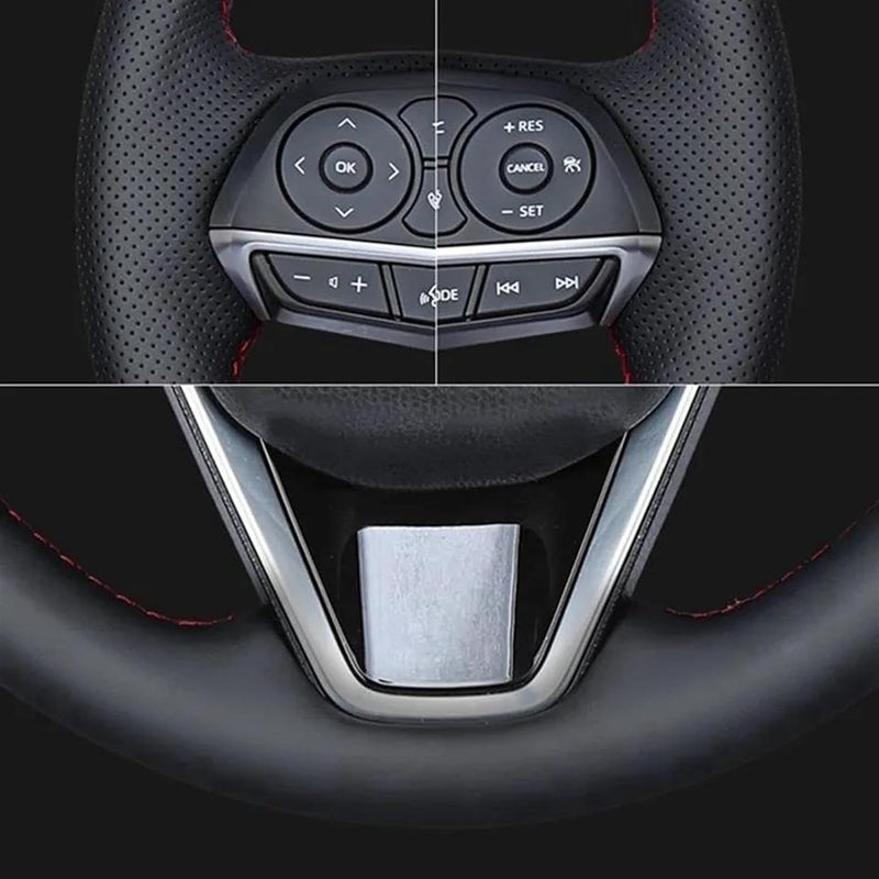 Wivplex Black Leather Steering Wheel Cover for Toyota - Image 5