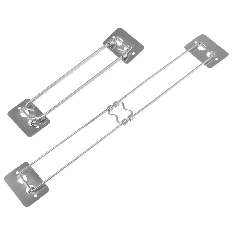 Shower Bar: Silver Stainless Steel, Adjustable Length 24.5cm-37.8cm, Rust-resistant Material - Rotatable Base, Tool-free Adhesive Installation for RV Camper Bathroom Organization - Image 5