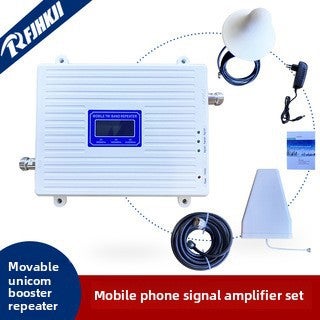 Cross-border dedicated three-frequency three-Netcom mobile phone signal amplifier 234G5G signal booster repeater receiver Tri-band amplifier standard suit