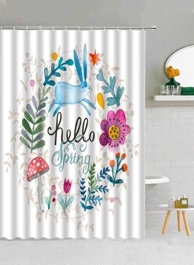 fashionhome Beautiful Flowers and Plants Printed Shower Curtain - Image 3