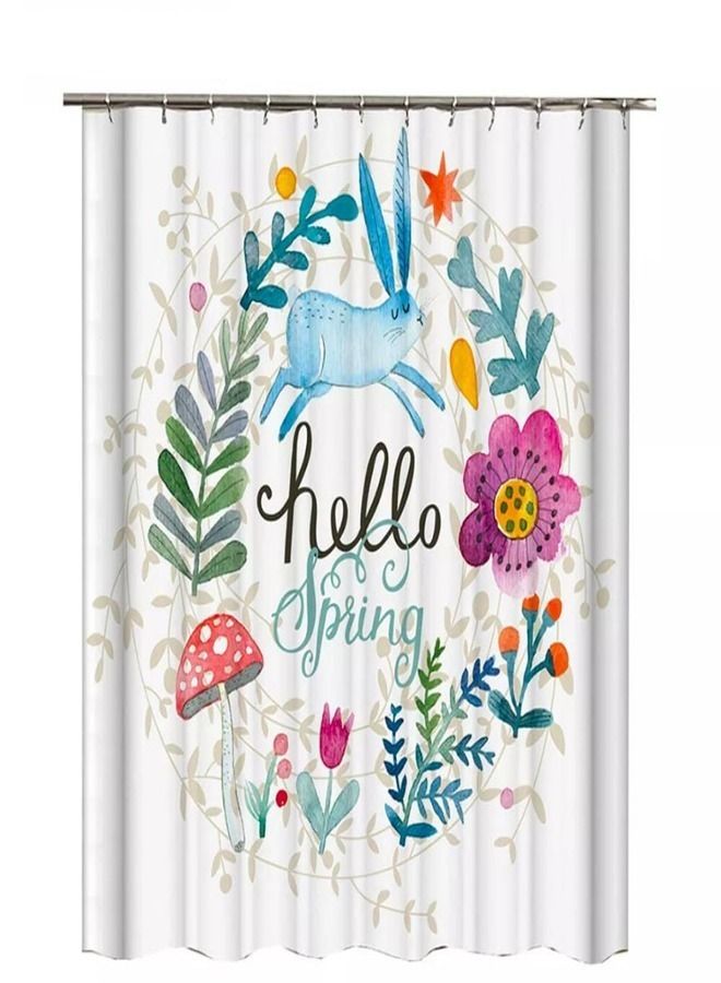 fashionhome Beautiful Flowers and Plants Printed Shower Curtain - Image 1