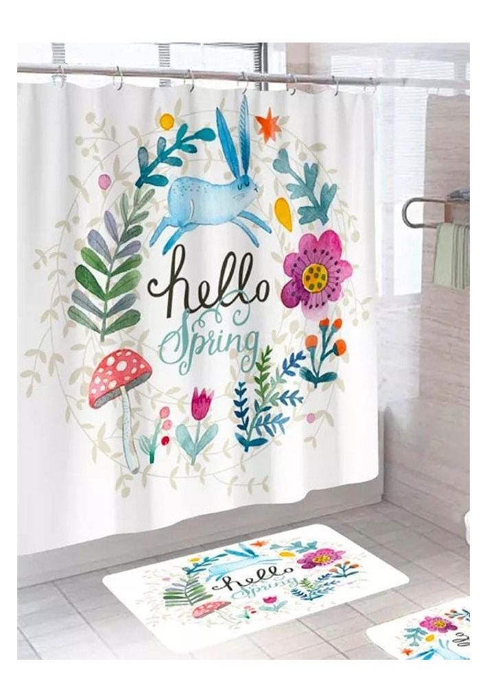 fashionhome Beautiful Flowers and Plants Printed Shower Curtain - Image 5