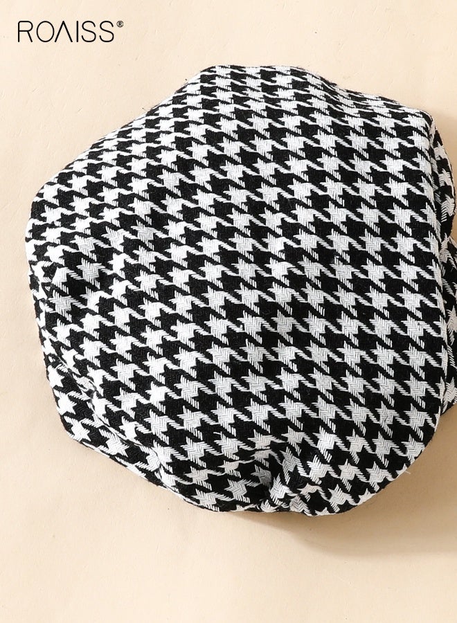 roaiss 3PCS Baby Girl Clothes Set, Stylish Outfit with Bowknot Top, Plaid Shorts and Beret, Long Sleeve Top and Short Pants Set with Hat, Suitable for Wedding Ceremonies, Performances and Outdoor Activities - Image 4