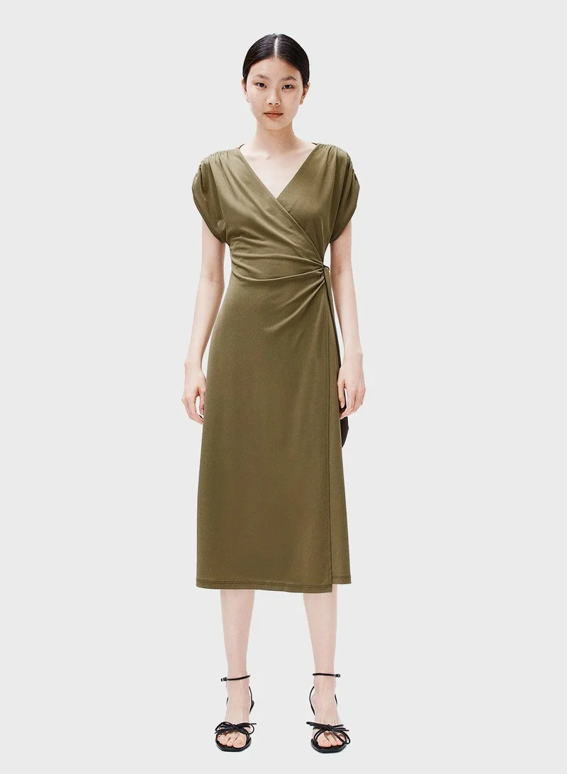 H&M Olive Wrap Dress