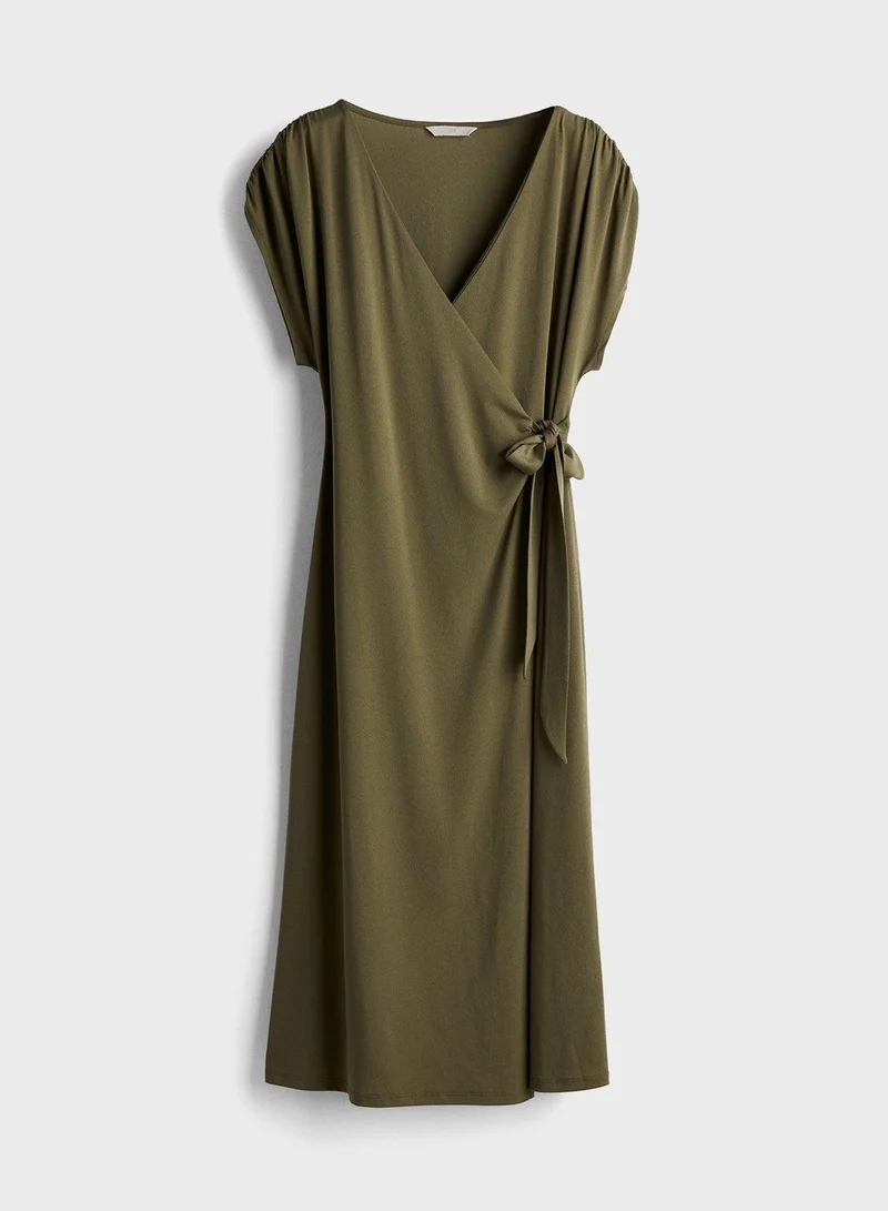 H&M Olive Wrap Dress