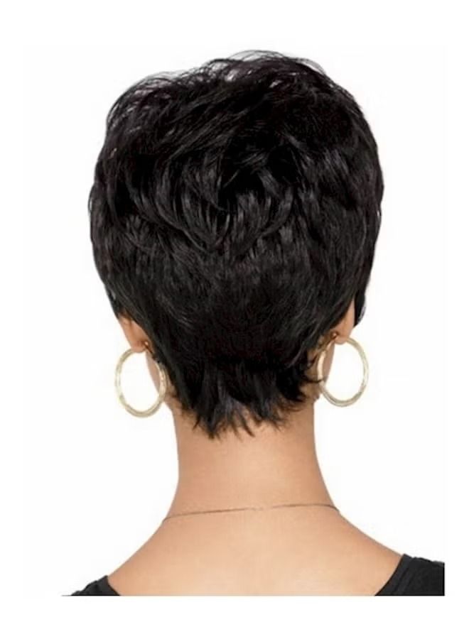 باروكة شعر قصيرة منفوشة باللون الأسود - Image 3
