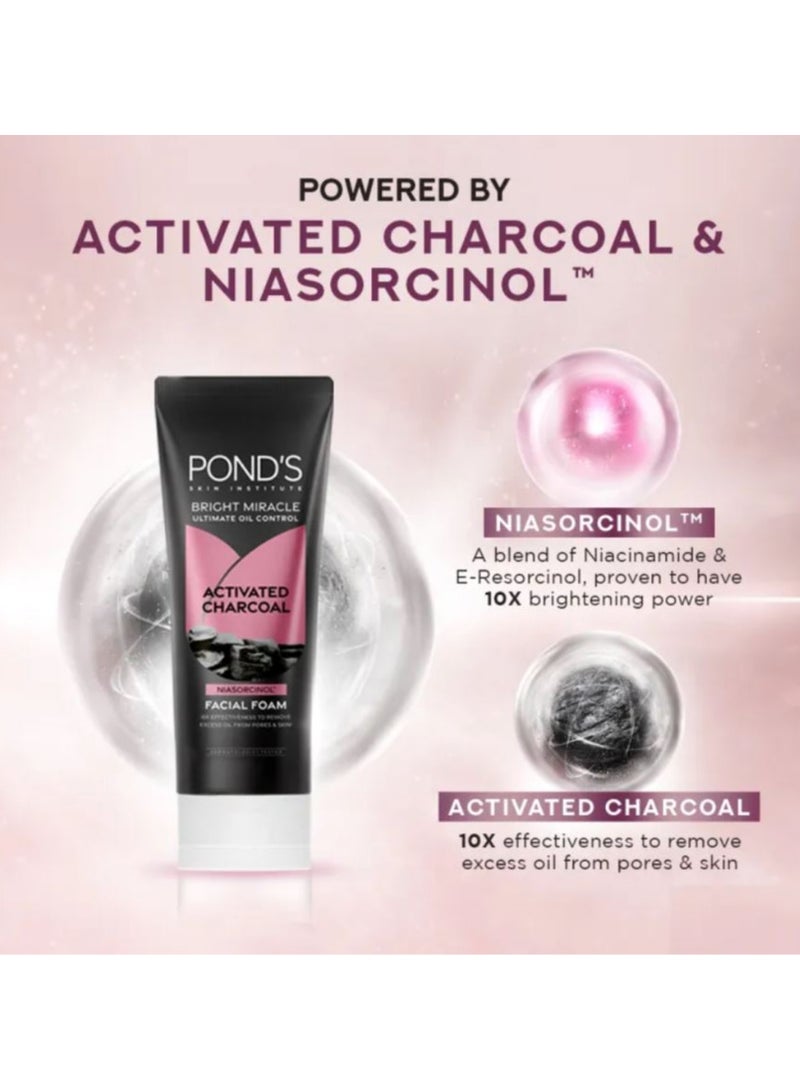Pond's Bright Miracle Ultimate Oil Control Activated Charcoal Facial Foam 100g x 2 - Image 3