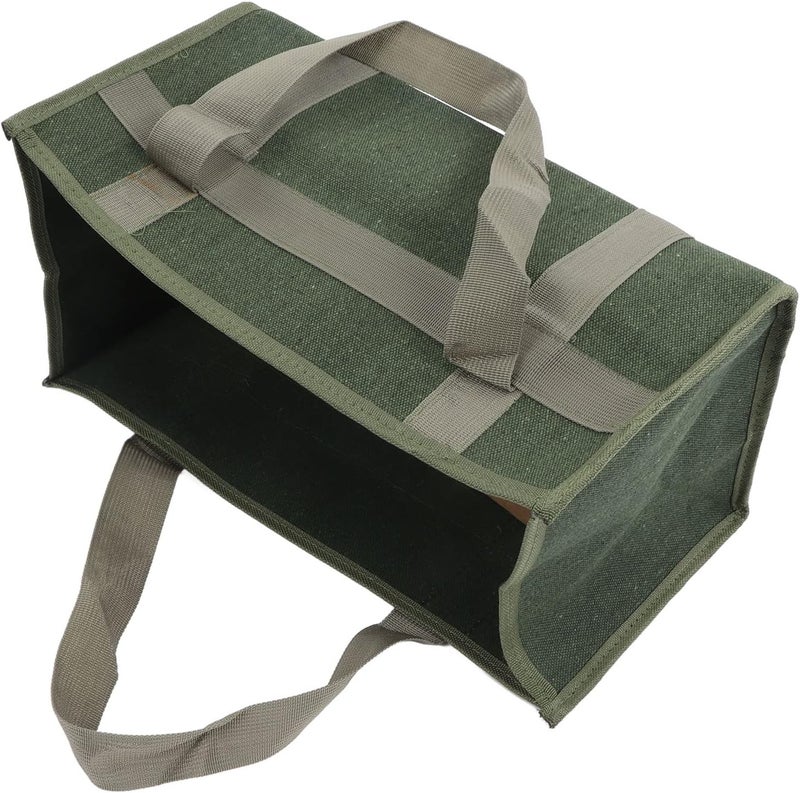 Wide Mouth Tool Bag, Large Capacity Canvas Storage, 29 X 17 X 17cm, OD Green - Waterproof Wear, Portable Hand Carry, Ideal for Electricians and Mechanics (084#-5) - Image 2