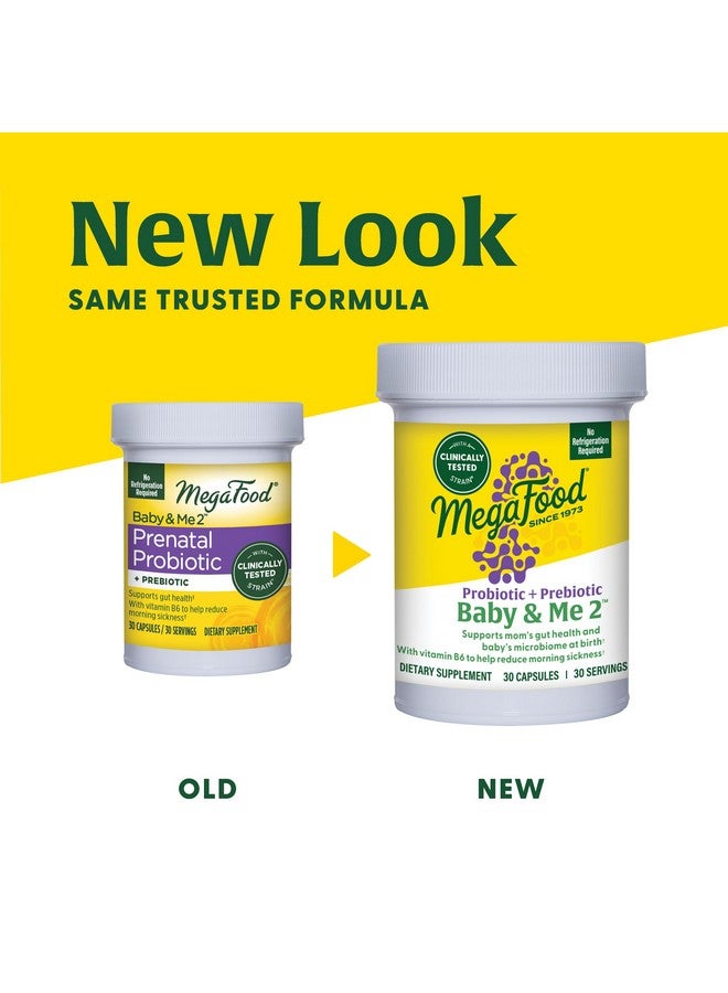 MegaFood ميغا فود بيبي & مي 2 بروبيوتيك قبل الولادة، بروبيوتيك وبريبايوتيك نباتي للحمل للنساء، دعم صحة الجهاز الهضمي والمناعة مع فيتامين ب6 لتخفيف غثيان الصباح، 30 كبسولة - Image 3
