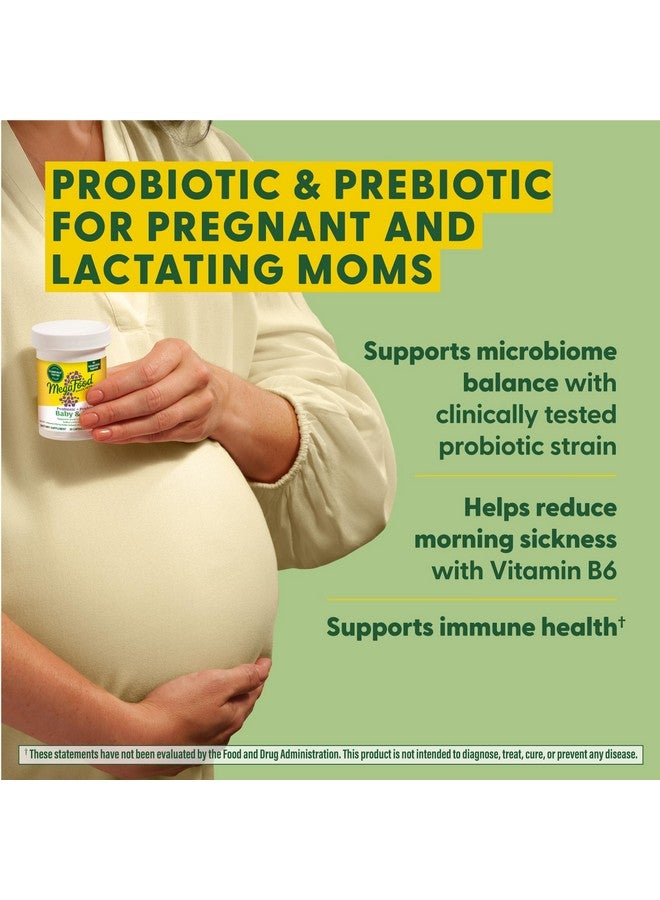 MegaFood ميغا فود بيبي & مي 2 بروبيوتيك قبل الولادة، بروبيوتيك وبريبايوتيك نباتي للحمل للنساء، دعم صحة الجهاز الهضمي والمناعة مع فيتامين ب6 لتخفيف غثيان الصباح، 30 كبسولة - Image 4