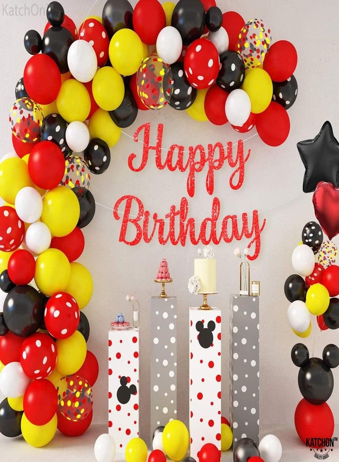 KatchOn Happy Birthday Red Cursive Banner - Image 5