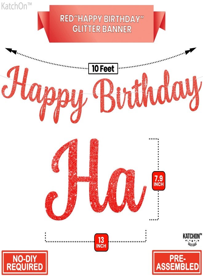 KatchOn Happy Birthday Red Cursive Banner - Image 2