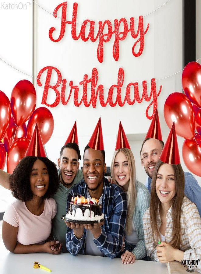 KatchOn Happy Birthday Red Cursive Banner - Image 4