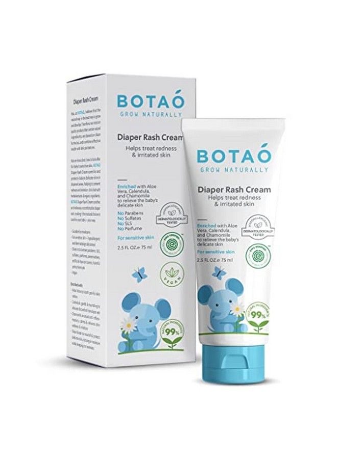 BOTAO Ewg Verified Botao Baby’S Natural Diaper Rash Cream: Naturally Soothes Irritated Red Baby Rashes Sensitive Skin Aloe Vera Calendula Zinc Oxide 2.5 Oz - Image 1
