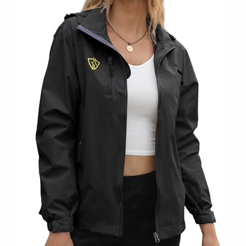 GIISAM Womens Rain Jackets,Black Waterproof Hood Lightweight Windproof Packable Rain Jacket Women for Hiking Travel Running(Black,L) - Image 4