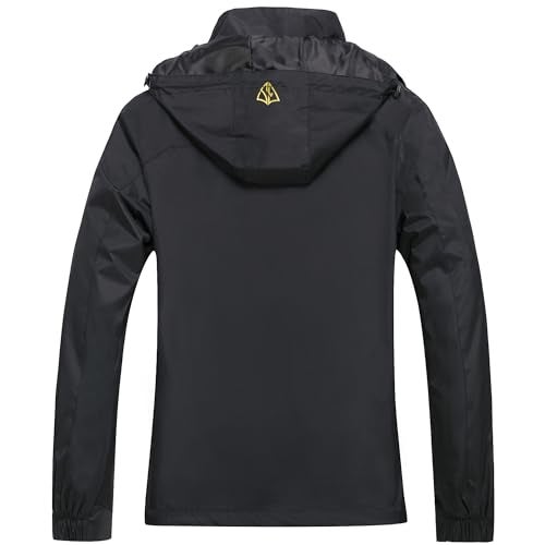 GIISAM Womens Rain Jackets,Black Waterproof Hood Lightweight Windproof Packable Rain Jacket Women for Hiking Travel Running(Black,L) - Image 5