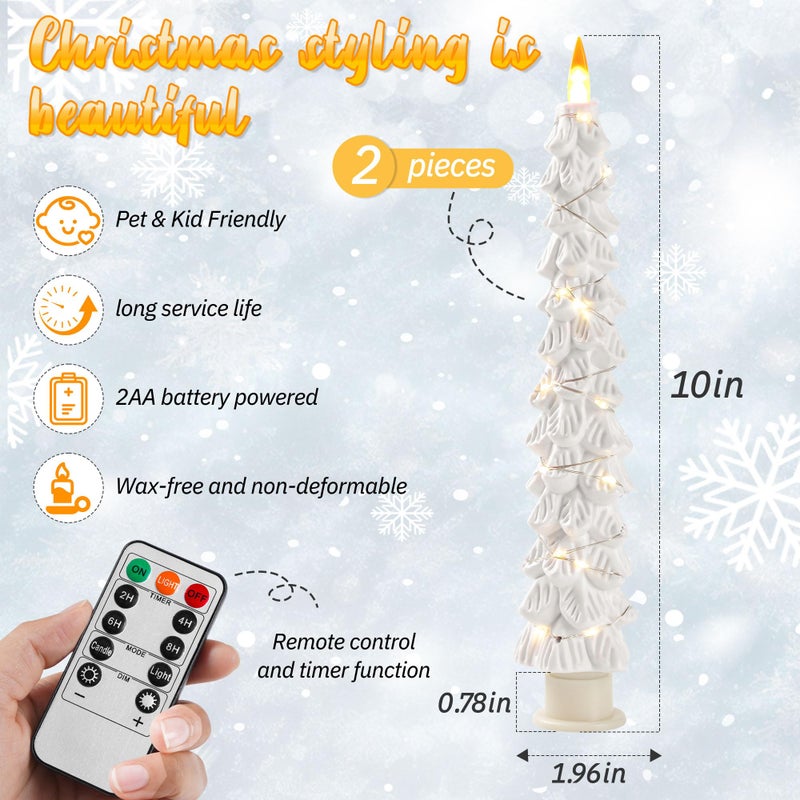Da by Christmas Tree Candles Surrounded by Fairy Lights, LED flameless Candle Lights with Remote Control Timing Function. White - Image 3