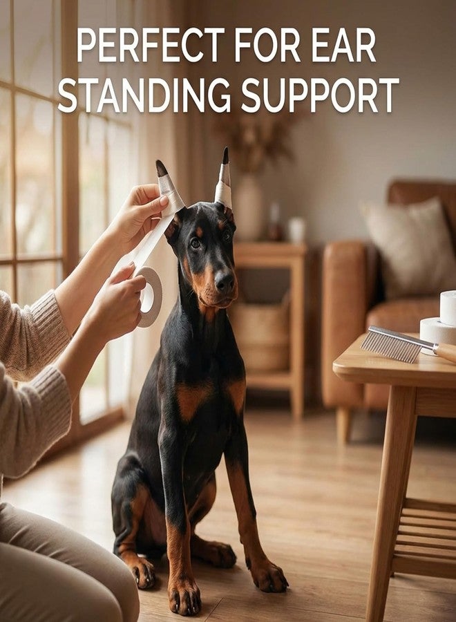 JDRGJTH 4 Roll Ear Tape for Dog Ears 1 Inch Self Adhesive Cotton Tape for Dog Ear Protection and Support, Dog Ears Stand up Care Tape for Doberman Ear Posting Kit - Image 3