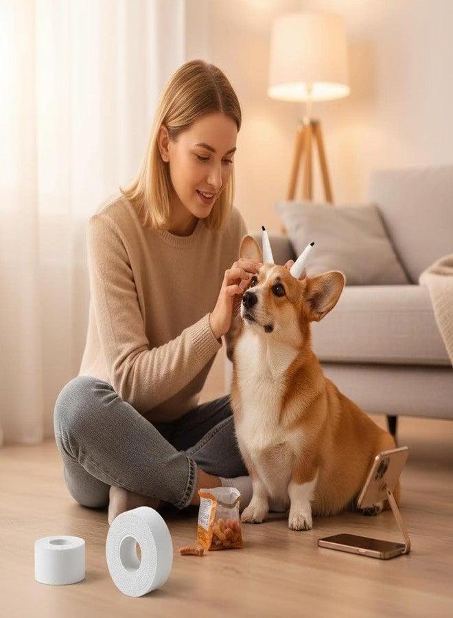 JDRGJTH 4 Roll Ear Tape for Dog Ears 1 Inch Self Adhesive Cotton Tape for Dog Ear Protection and Support, Dog Ears Stand up Care Tape for Doberman Ear Posting Kit - Image 4