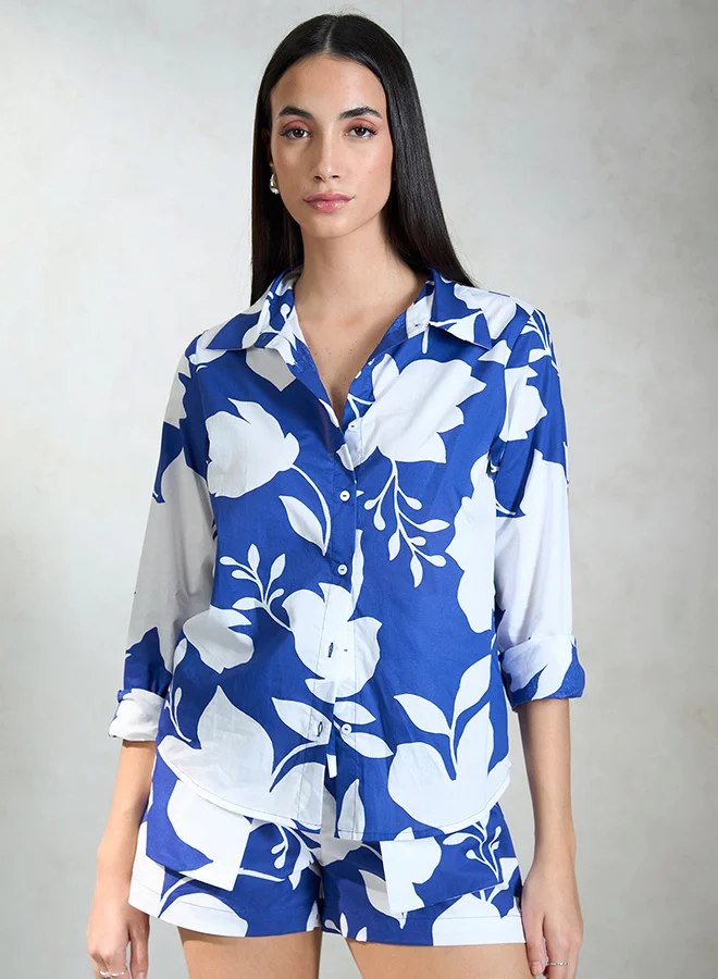 Virgio VIRGIO 100% Cotton Printed Floral Regular Shirt